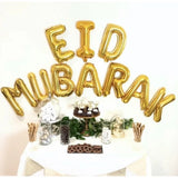 Bannière Eid Mubarak en Aluminium 10 pièces – Doré
