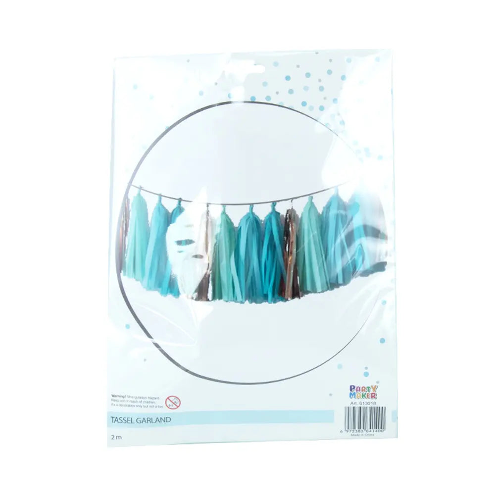 Guirlande Pompons Bleu – 200 cm