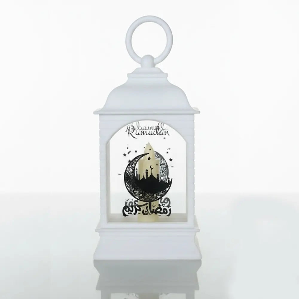 Lanterne avec Bougie Artificielle Ramadan - Blanc