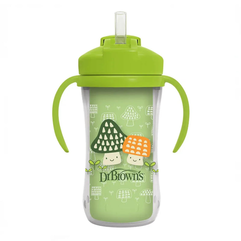 Dr. Brown's Gobelet Isotherme à Paille 300ml avec Poignées 12M+ - Vert