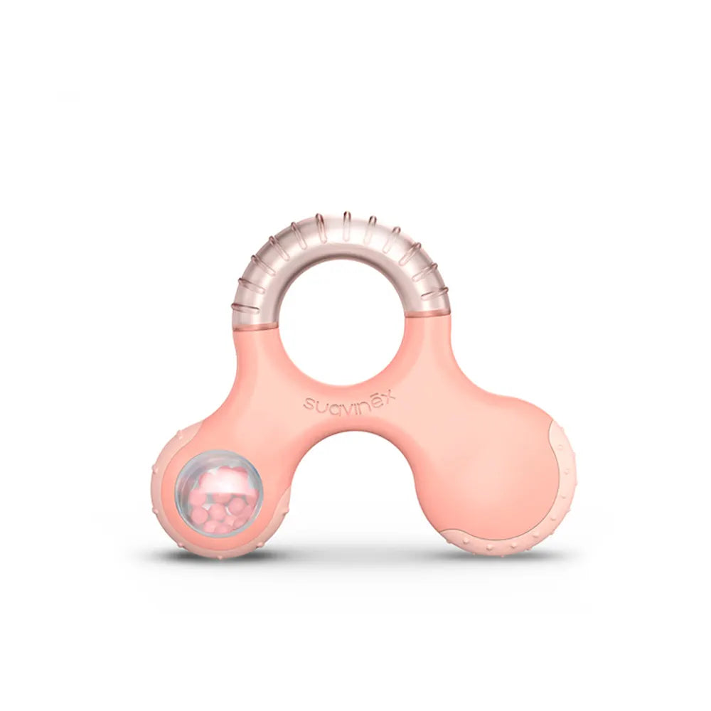 Suavinex Anneau de Dentition Réfrigérant et Hochet pour Bébé 6 M+ - Jaune