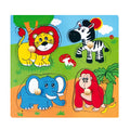 Viga Toys Puzzle Plat avec Gros Bouton en Bois Jungle - 12M+