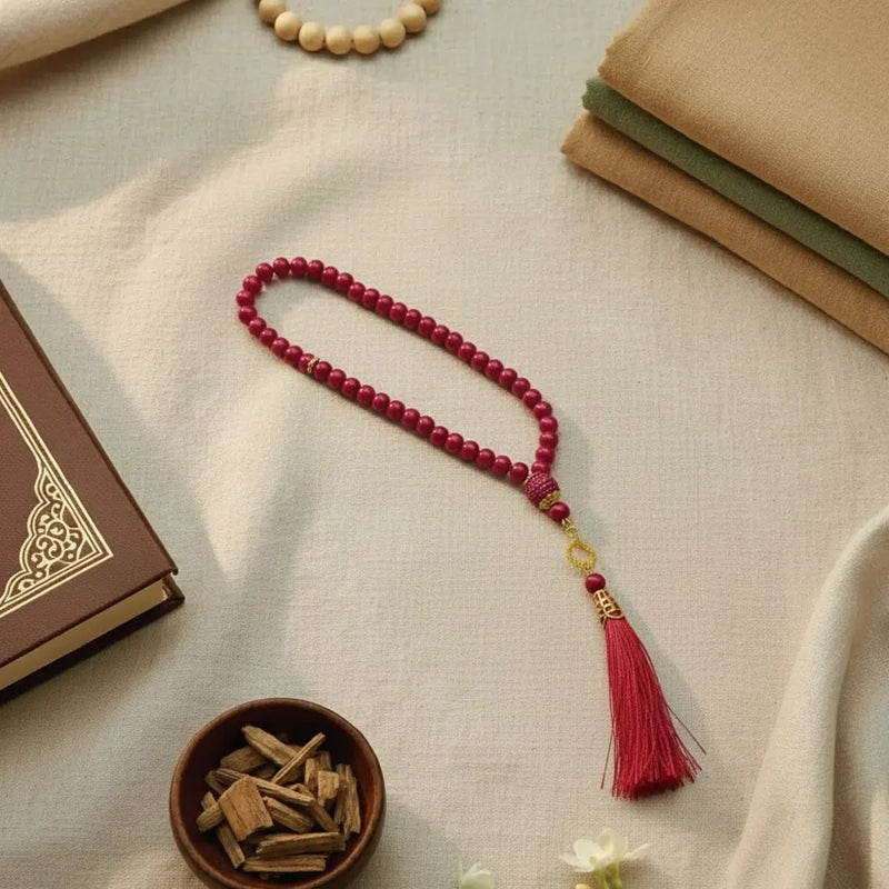 Petit Chapelet Musulman Tasbih Perles - Rose Fushia