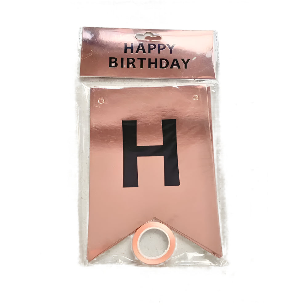 Bannière Happy Birthday - Rose Gold