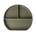 YUMMY Assiette en Silicone Multi-Compartiments avec Ventouse 4M+ - Vert Olive