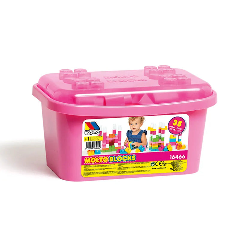 Molto Boîte De Blocs 35 Pcs 12M+ - Rose