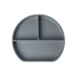 YUMMY Assiette en Silicone Multi-Compartiments avec Ventouse Gris – 4M+