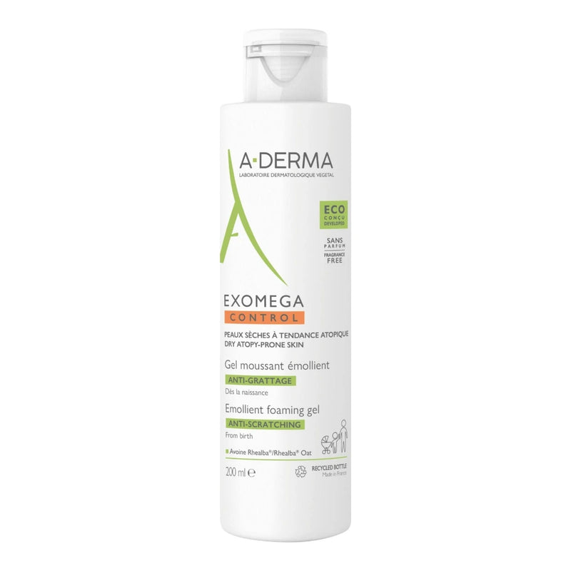 A-Derma Exomega Gel Moussant Émollient Anti-Grattage 200 ml