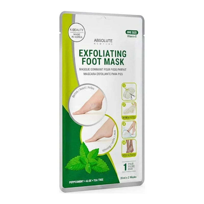 Absolute Exfolianting Foot Mask Pepper Mint Aloe Tea Tree New