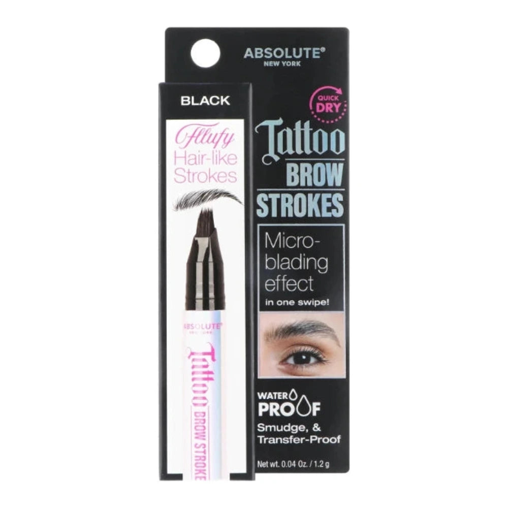 Absolute New York Tattoo Brow Strokes Black dans son emballage