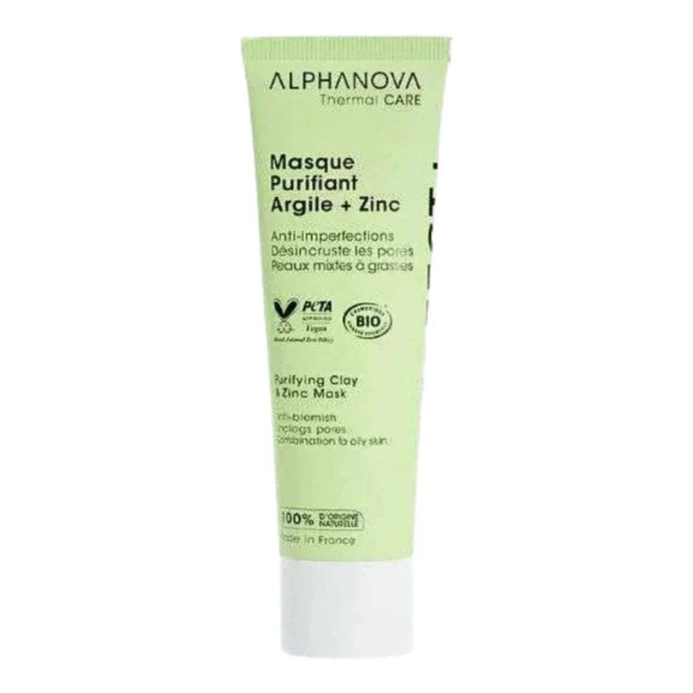 Masque purifiant argile et zinc Alphanova 50 ml – emballage