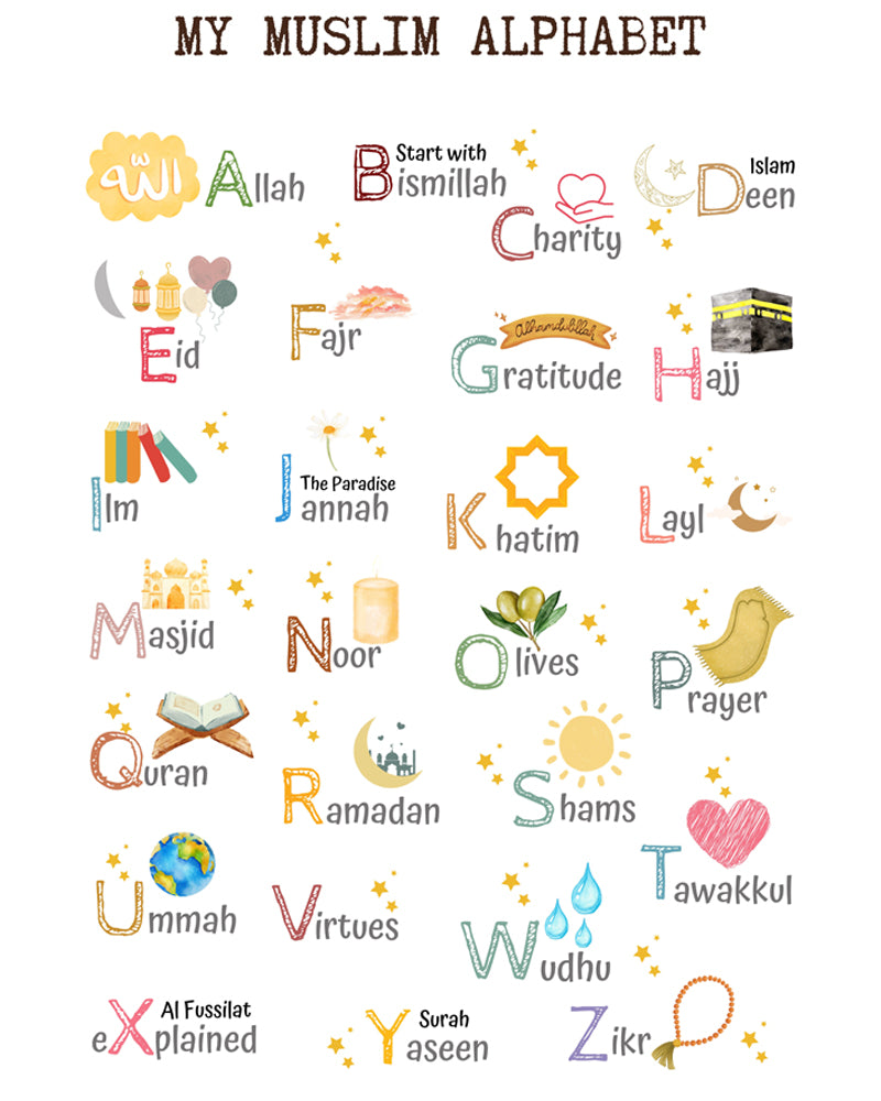Un Tableau décoratif - My Muslim Alphabet - Noir