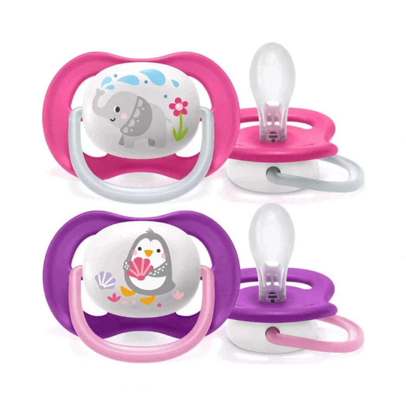 Avent Lot de 2 Sucettes Orthodontiques Ultra Air Animals 6-18m Fille