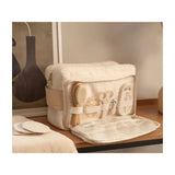 Babymoov trousse de toilette bébé Curl White ouverte avec ses accessoires