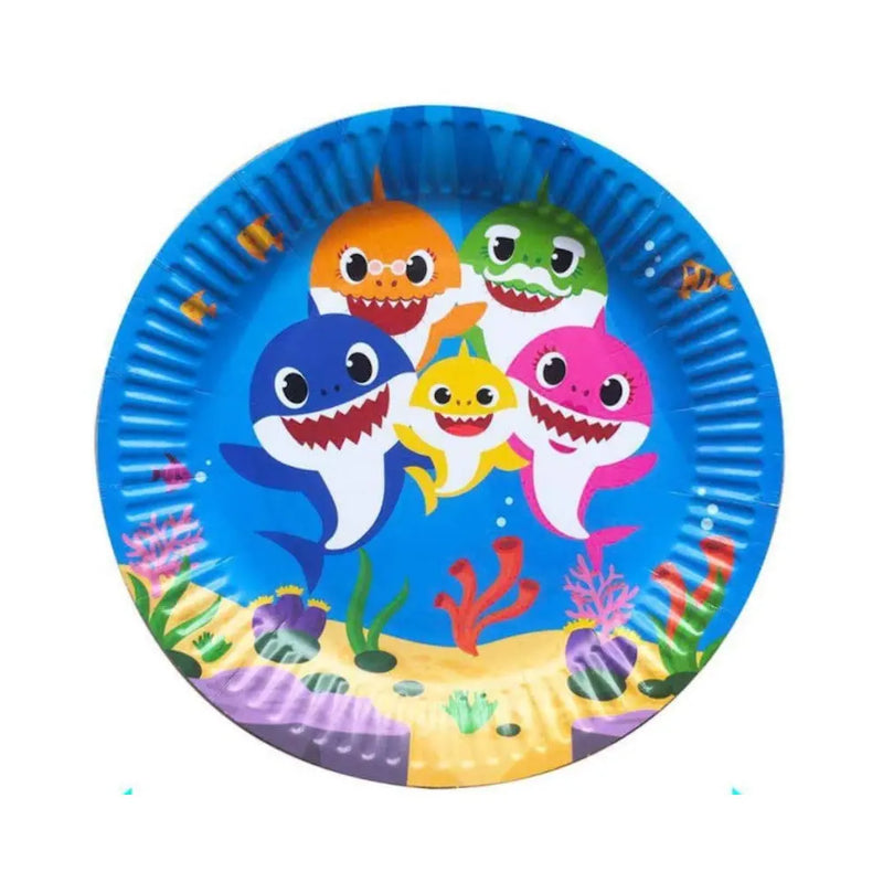 Pack de 10 Assiettes en Papier – Baby Shark