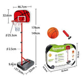 Canasta de Baloncesto Ajustable con Balón y Bomba - 6A+