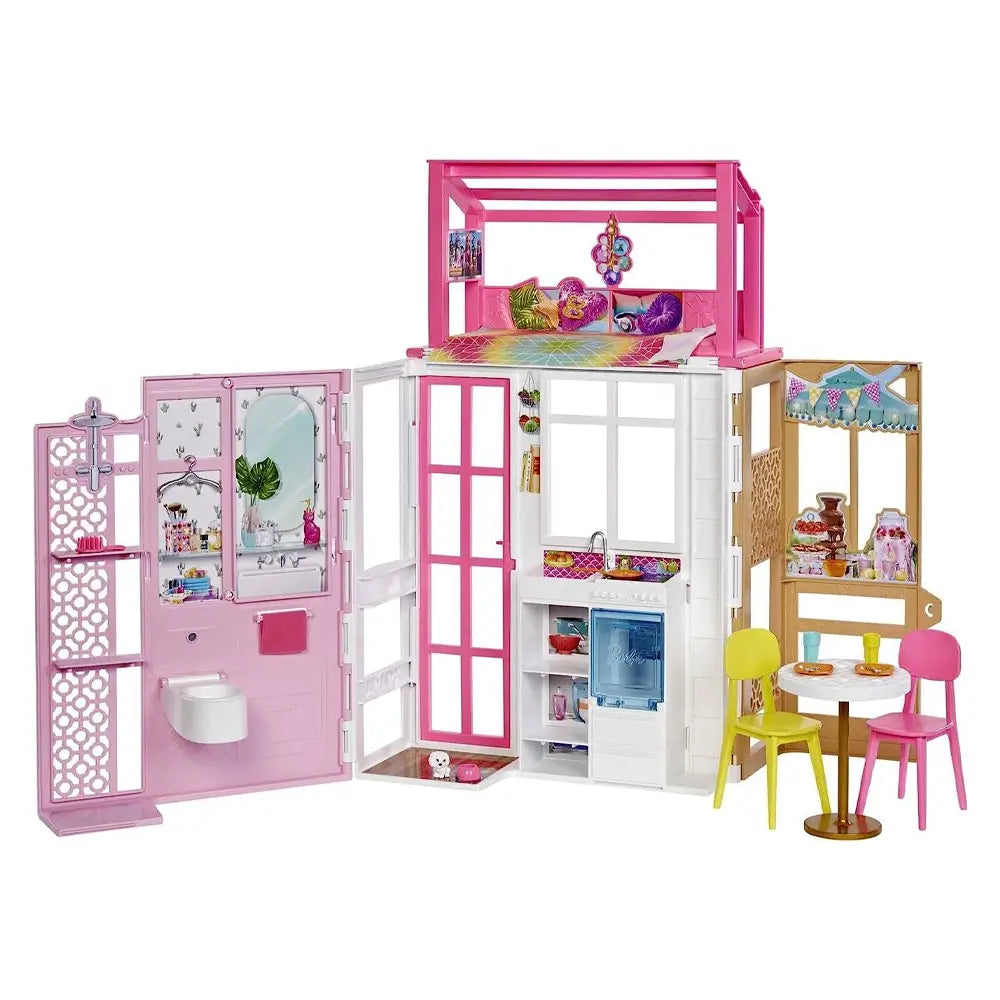 Barbie Maison de poupée avec 2 Niveaux & 4 Zones de Jeu - 3A+