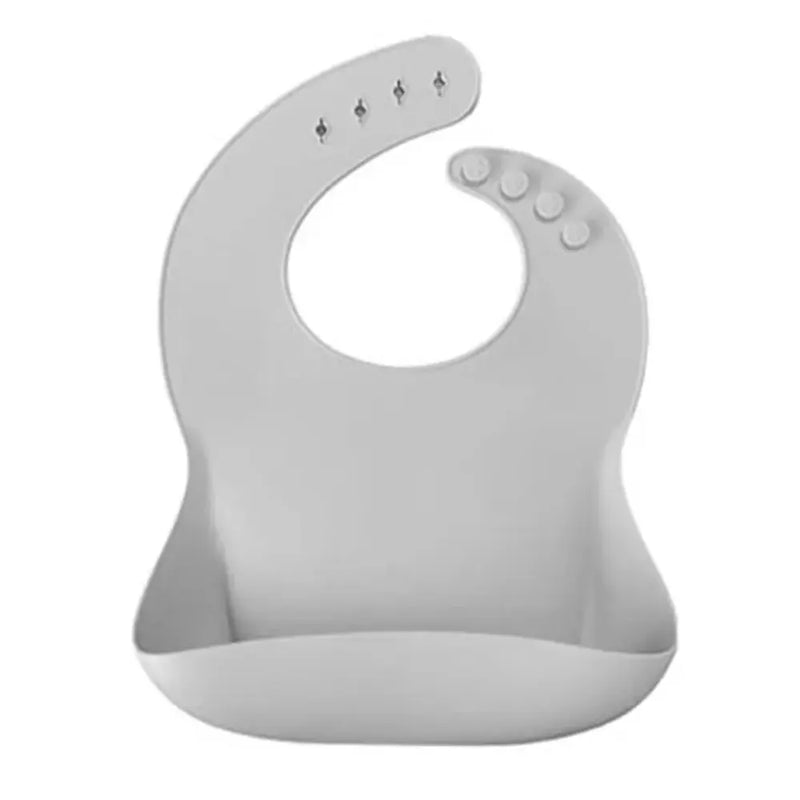 Bavoir MINIKOIOI en Silicone Avec Tour du Cou - Gris