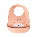 YUMMY Bavoir Chat en Silicone avec Poche 9M+ - Rose Poudré