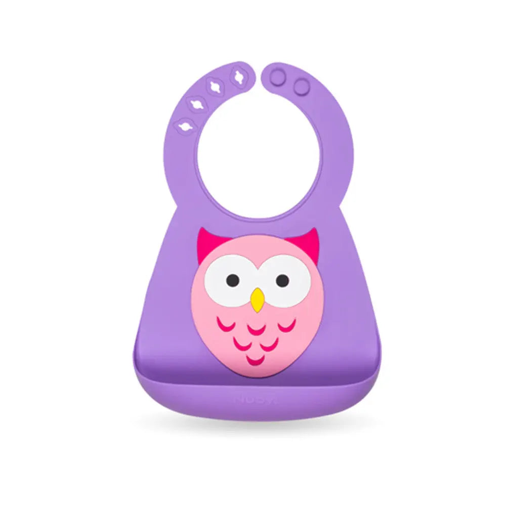Bavoir en Silicone 3D Nûby 3m+ - Hibou