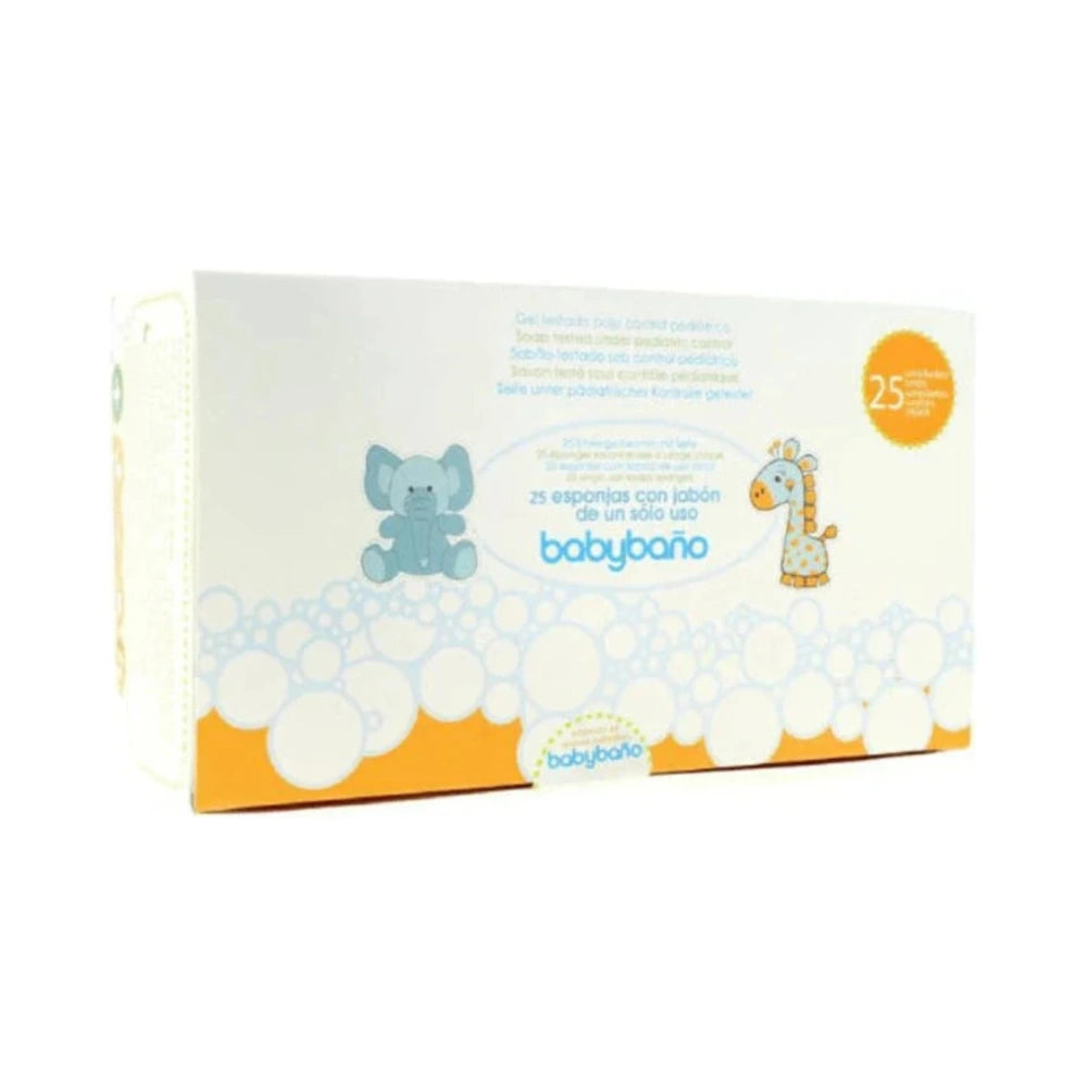 Begobaño Baby Baño éponges savonneuses à usage unique – boîte de 25