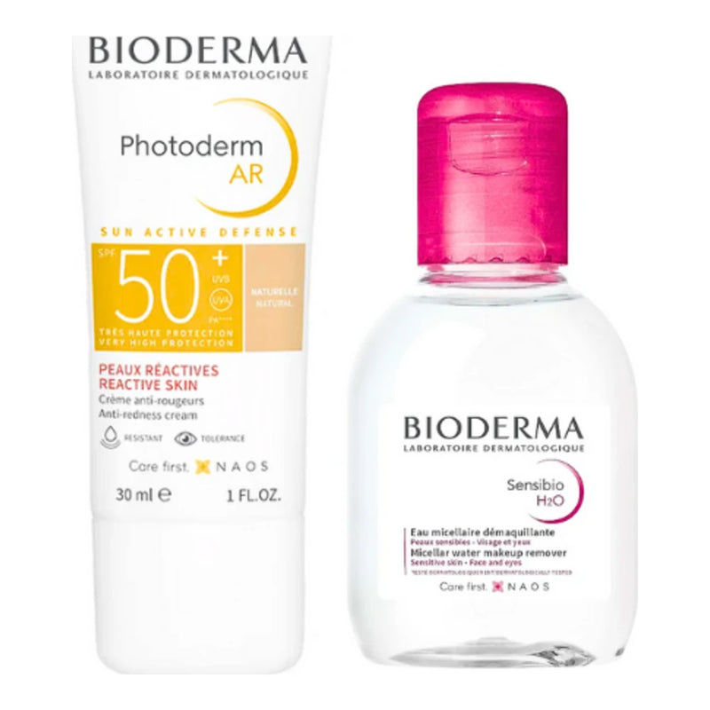 Bioderma Photoderm AR SPF50 Natural 30ml + Sensibio H2O 100ml Pack