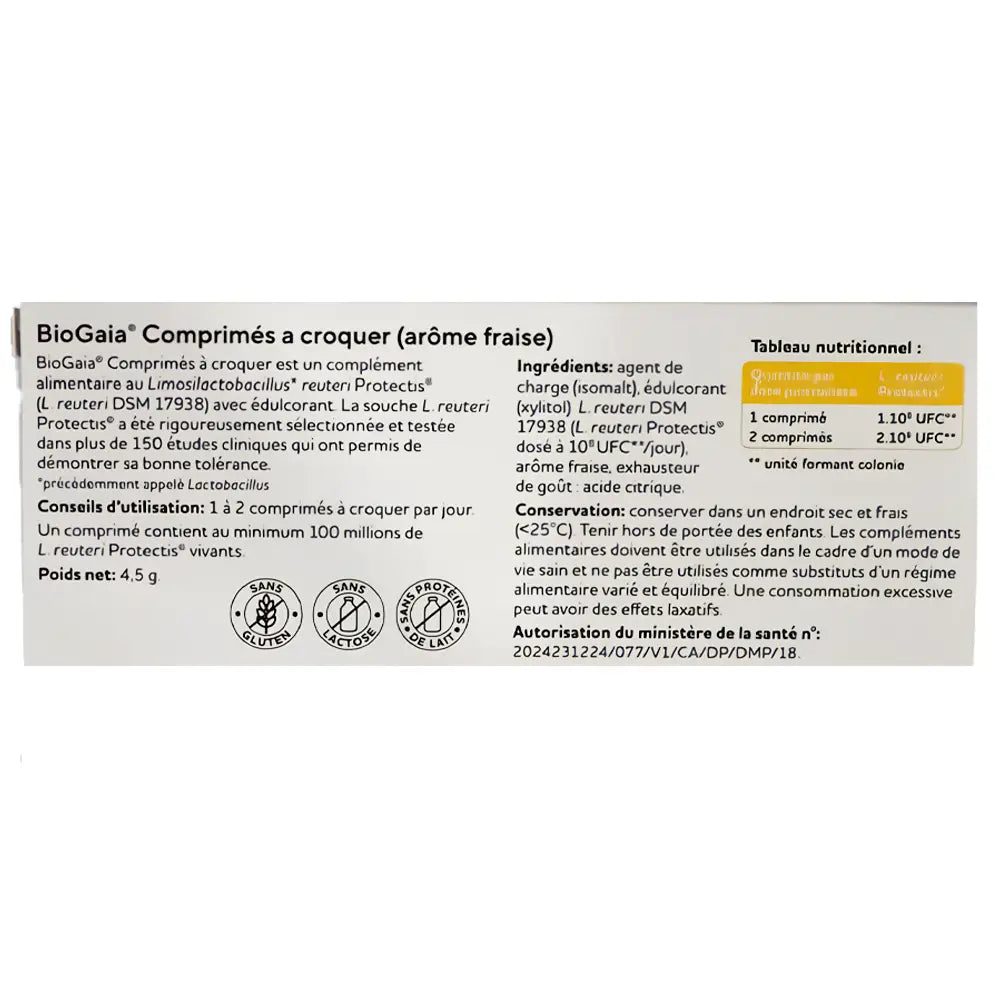 BioGaia Comprimés Probiotiques – Arôme Fraise - 3A+