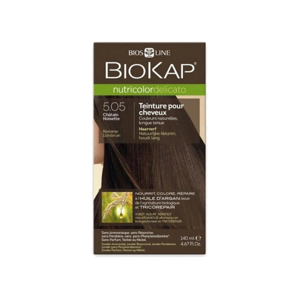 BioKap Nutricolor Delicato 5.05 Châtain Noisette – kit de coloration