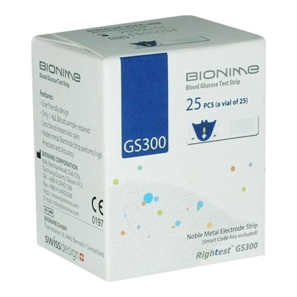 Bionime Rightest GS300 bandelettes de glycémie, boîte de 25