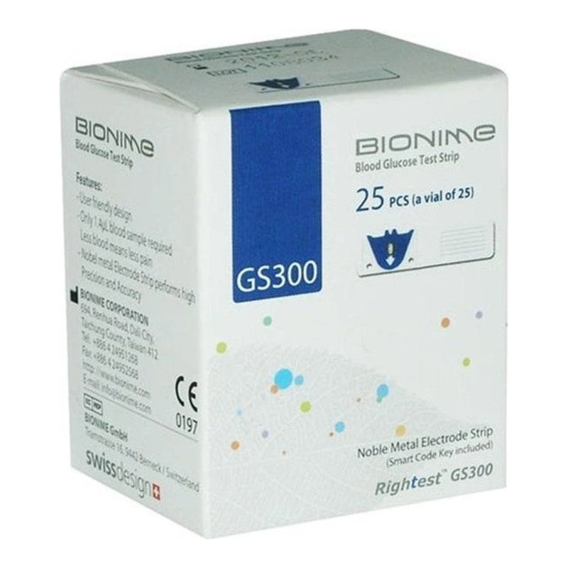 Bionime Rightest GS300 Bandelettes de Glycémie – Boîte de 25