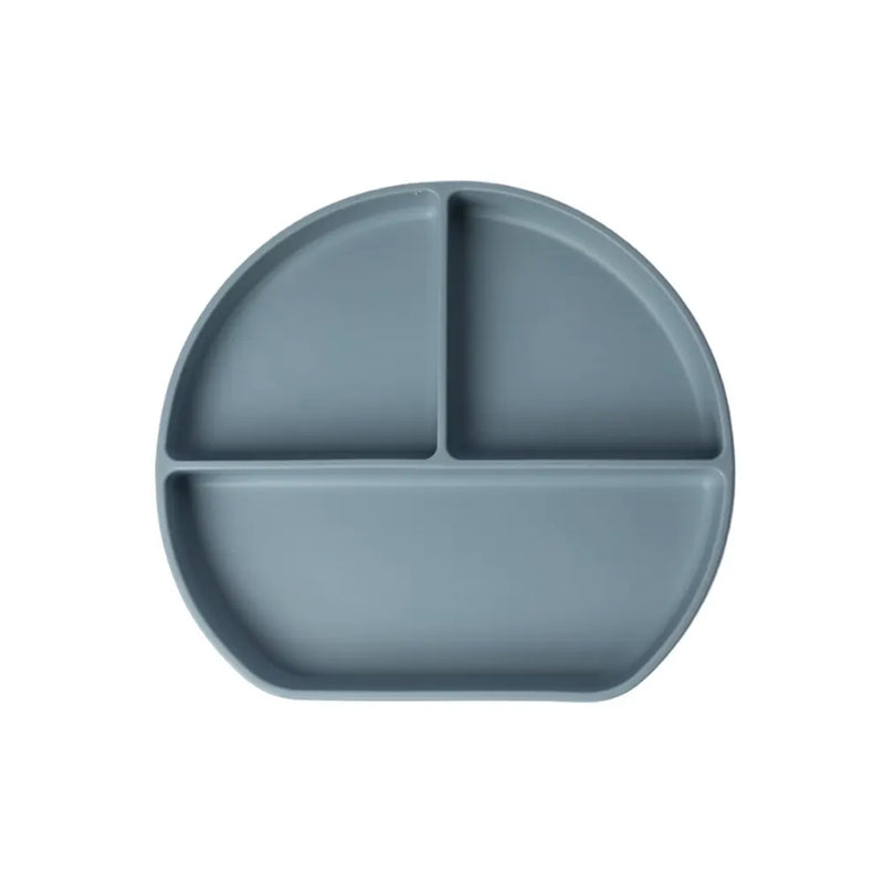 YUMMY Plato de Silicona Multi-Compartimentos con Ventosa 4M+ - Azul Pastel