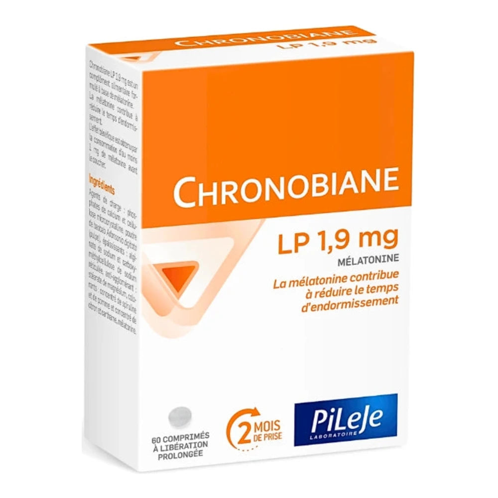 Boîte Chronobiane LP 1,9 mg mélatonine 60 comprimés Pileje