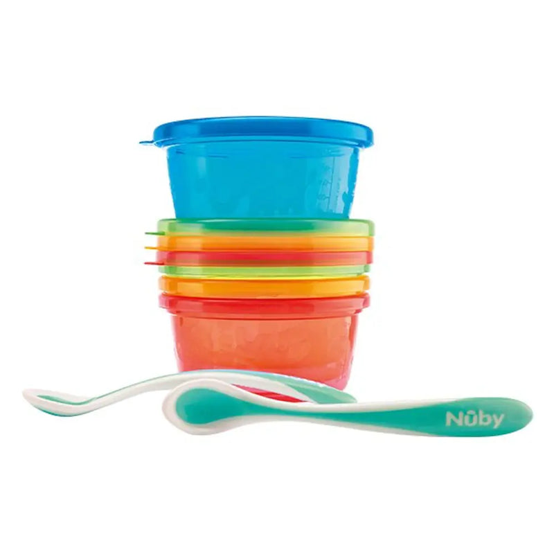 Set of 4 Nûby Bowls with 2 Heat Sensitive Spoons 3m+