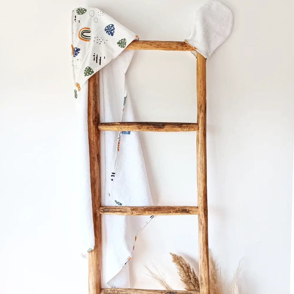 Baby Bulle Cape de Bain & Gant - Feuilles d'Arbre