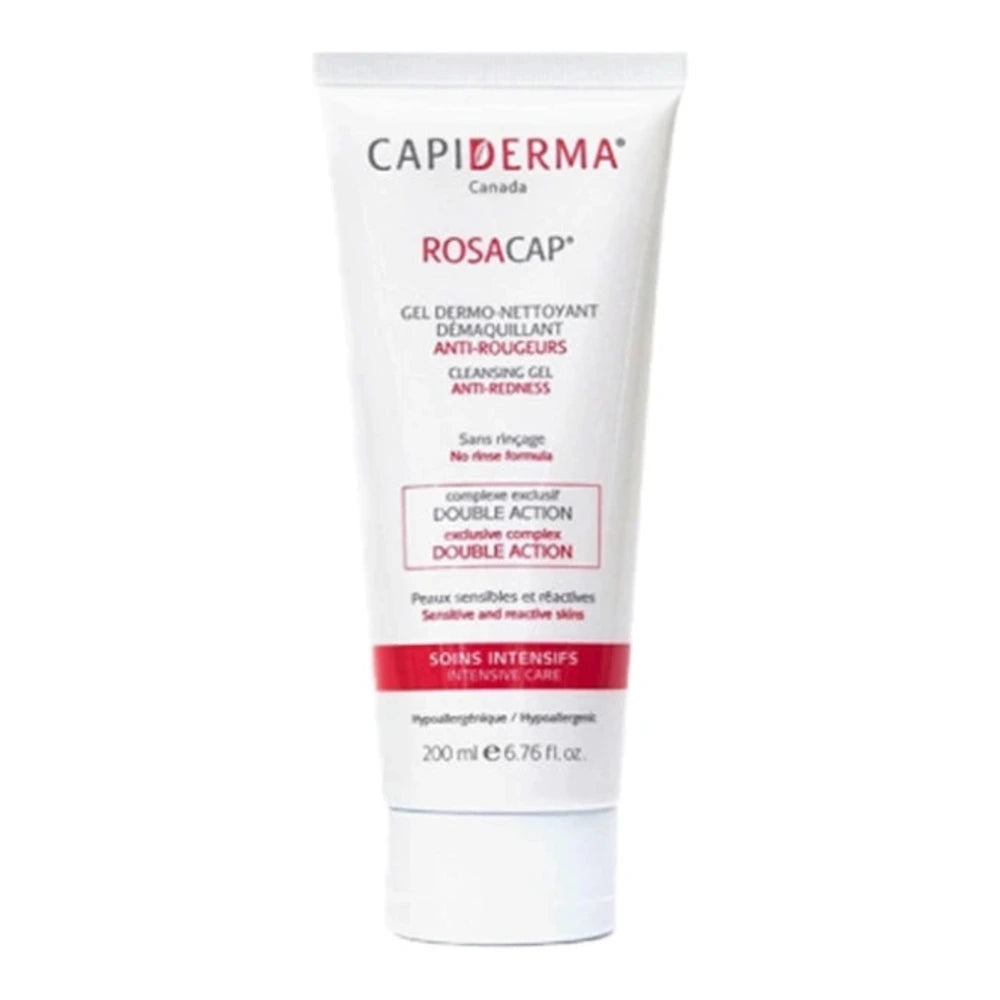 Capiderma Rosacap gel nettoyant démaquillant anti-rougeurs 200 ml – flacon