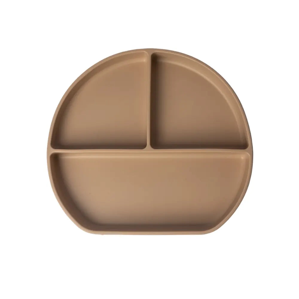 YUMMY Plato de Silicona Multi-Compartimentos con Ventosa 4M+ - Caramelo
