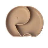 YUMMY Assiette Éléphant en Silicone avec Ventouse Caramel – 4M+