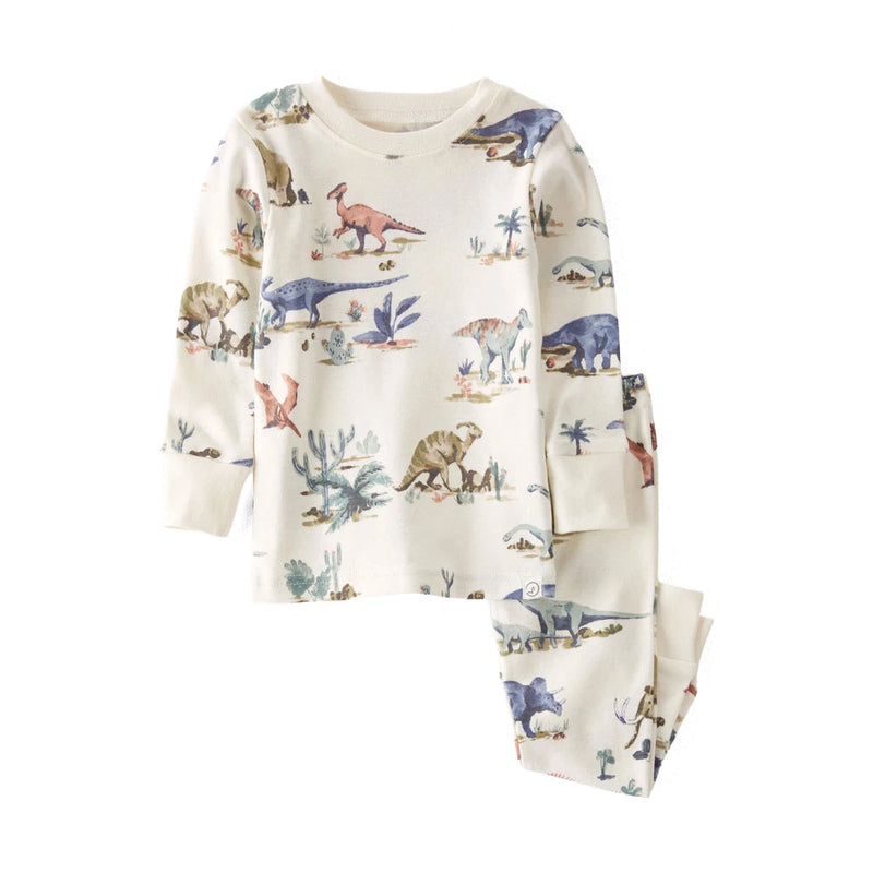 Pyjama 2 Pièces en Coton Bio Dinosaures Bébé Garçon Little Planet - Bleu