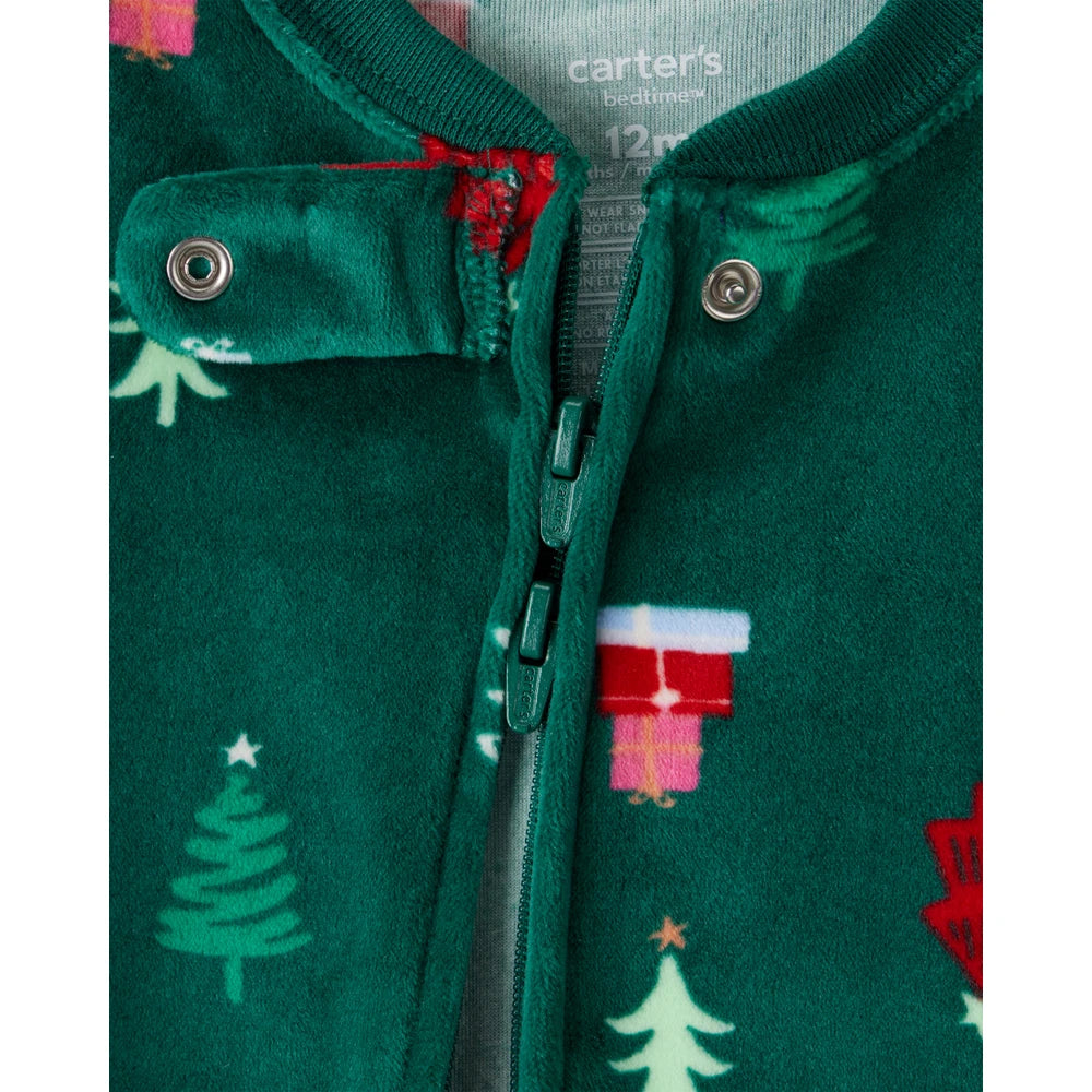 Grenouillère DreamPlush Sapins de Noël Bébé Carter's - Vert