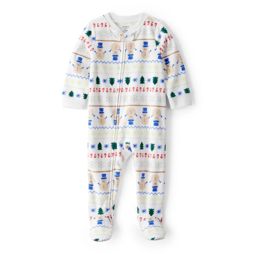 Grenouillère en Polaire Jacquard de Noël Bébé Carter's - Ivoire