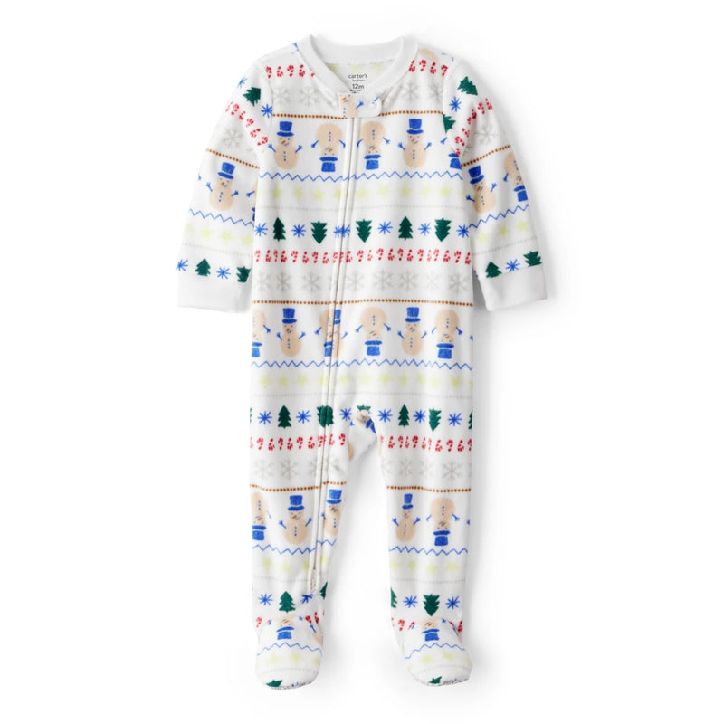 Grenouillère en Polaire Jacquard de Noël Bébé Carter's - Ivoire