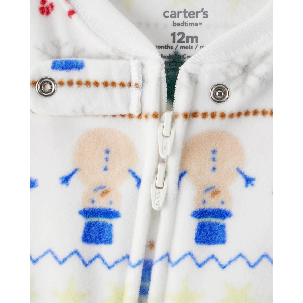 Grenouillère en Polaire Jacquard de Noël Bébé Carter's - Ivoire