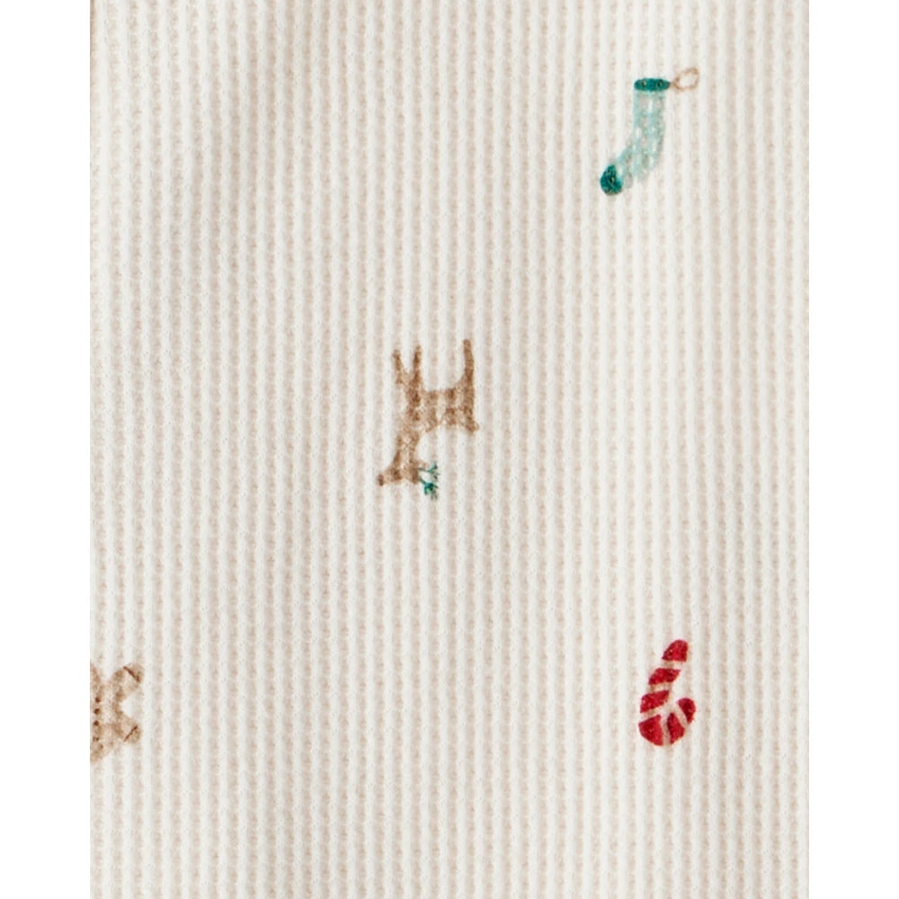 Grenouillère Thermique en Coton Motifs de Noël Bébé Carter's - Blanc