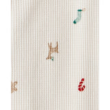 Grenouillère Thermique en Coton Motifs de Noël Bébé Carter's - Blanc