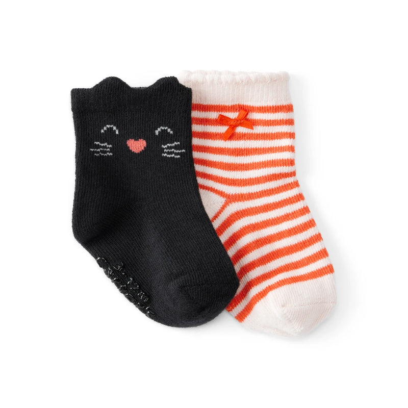 Lot de 2 Paires de Chaussons d'Halloween Bébé Fille Carter's - Noir & Orange
