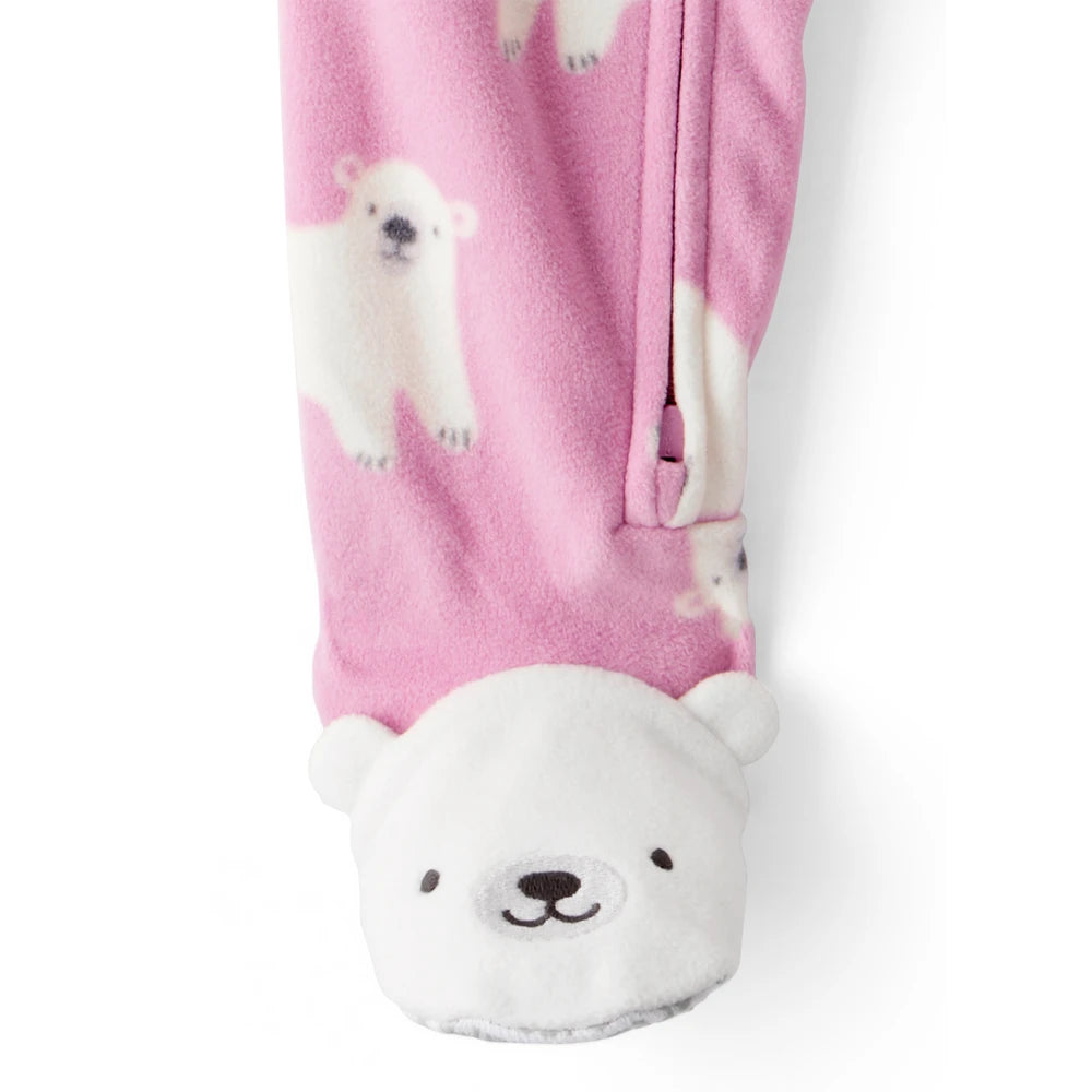 Grenouillère en Polaire Ours Polaire Bébé Fille Carter's - Rose