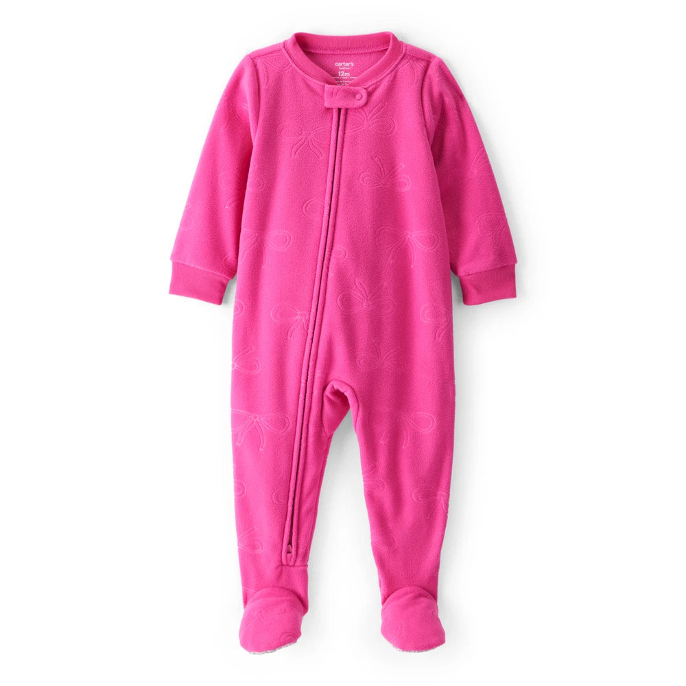Grenouillère en Polaire Nœuds Bébé Fille Carter's - Rose