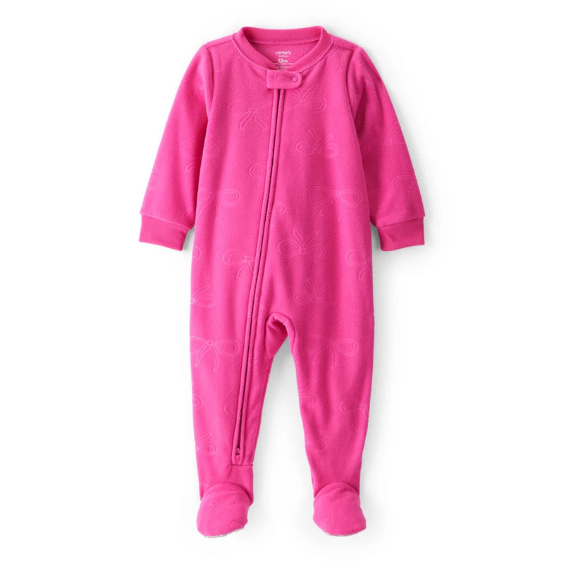 Grenouillère en Polaire Nœuds Bébé Fille Carter's - Rose