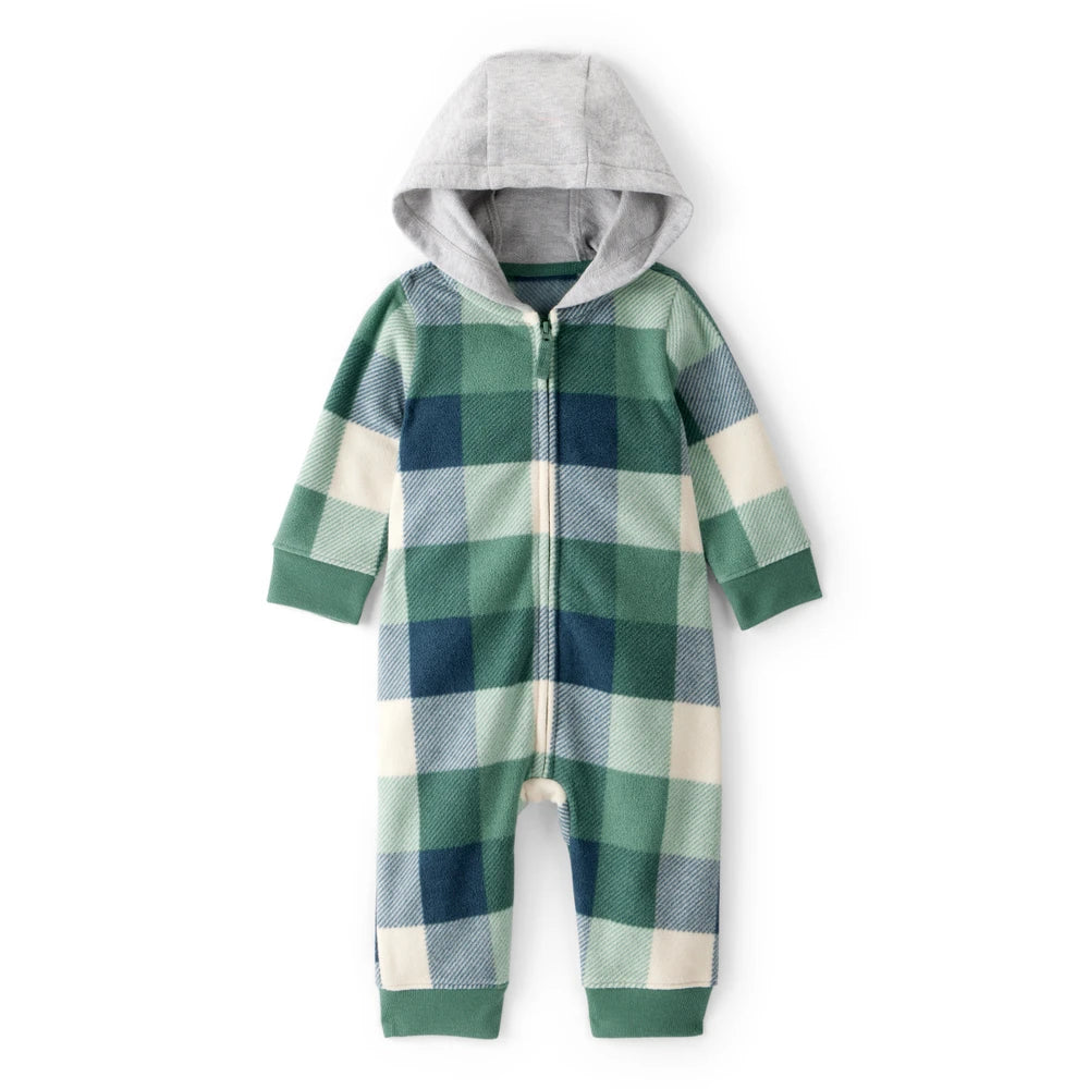 Combinaison en Micropolaire à Carreaux Bébé Garçon Carter's - Vert