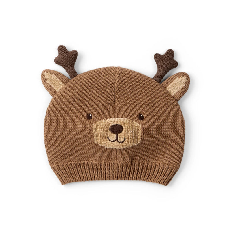 Baby Carter's Crochet Christmas Reindeer Beanie - Brown